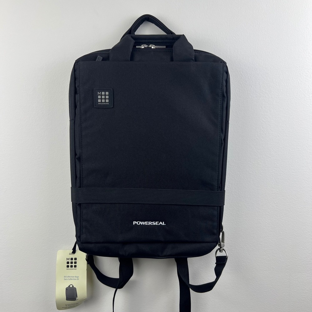 Moleskine ID Vertical Device Bag 15.4" Black Powerseal NWT Laptop Backpack